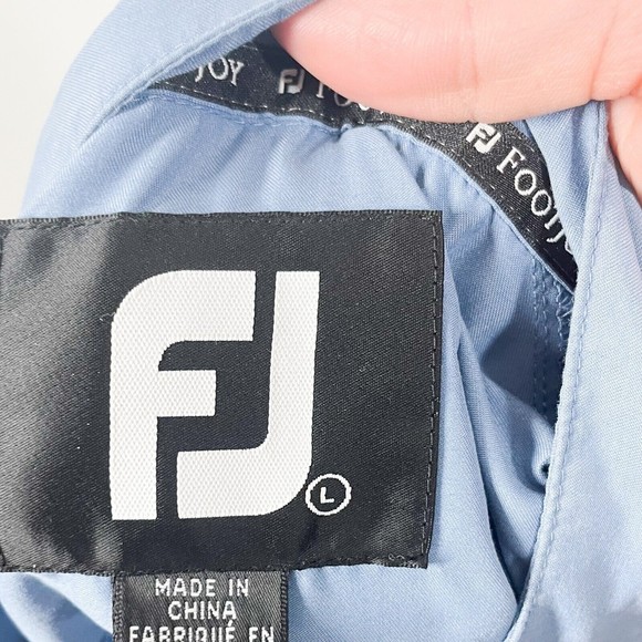 FootJoy Bent Tree Golf Club Shirt Men Blue Short Sleeve Elastic Waist Size Large - Picture 5 of 7